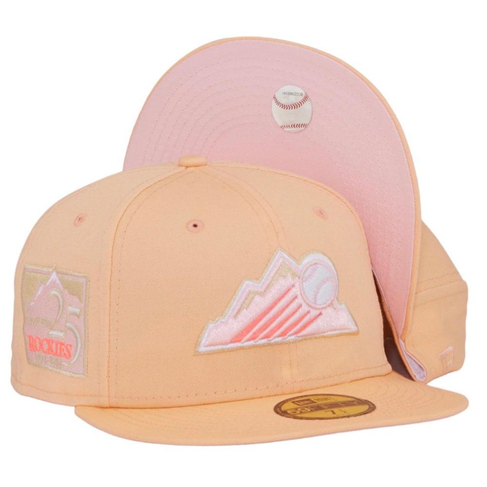 New Era Colorado Rockies Peaches & Cream Fitted Hat 30 Year Side Patch